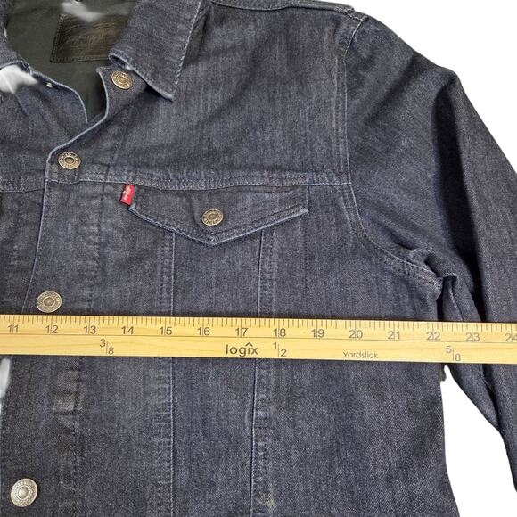 Levis Commuter Pro Denim Men's Trucker Jacket Indigo Blue Men’s XL Vented Hooded - Picture 16 of 16